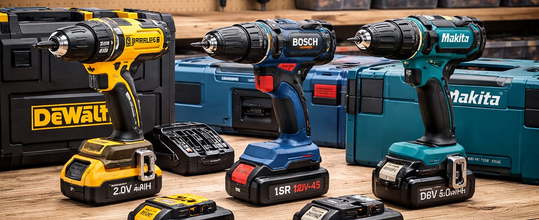 Comparatif perceuse visseuse 18 V : DeWalt vs Bosch Pro vs Makita