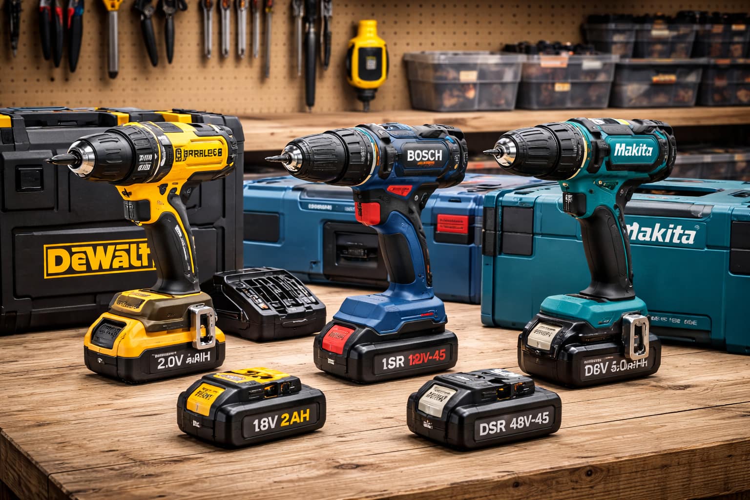 Comparatif perceuse visseuse 18 V : DeWalt vs Bosch Pro vs Makita